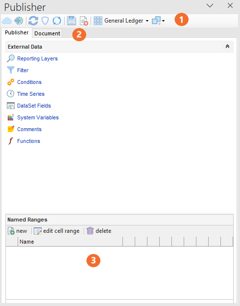 excel publisher panel